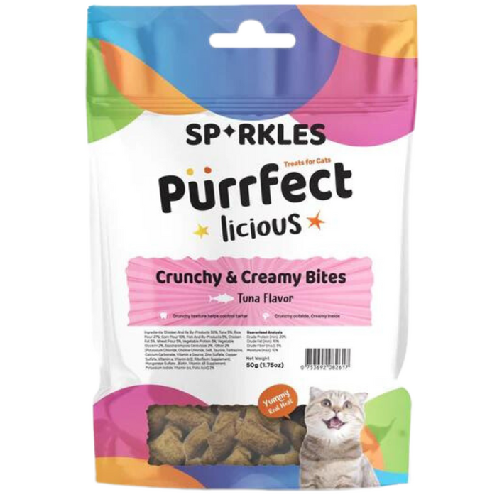 Sparkles Purrfect-licious Crunchy & Creamy Tuna Bites For Cats