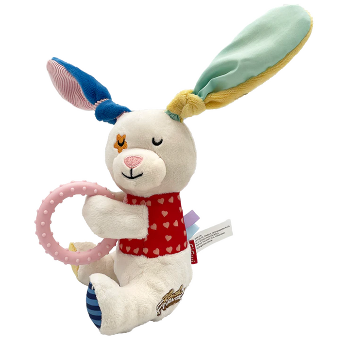 GiGwi Plush Friendz Rabbit With TPR Ring Toy For Dogs