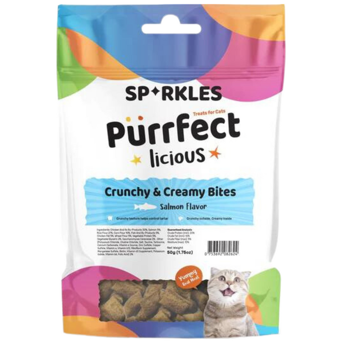 Sparkles Purrfect-licious Crunchy & Creamy Salmon Bites For Cats