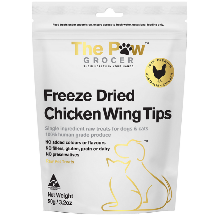 [NEW LAUNCH] 25% OFF: The Paw Grocer Black Label Freeze Dried Chicken Wing Tips Treats For Dogs & Cats