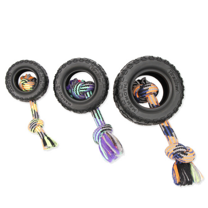 Mammoth TireBiter® With Rope Toy For Dogs (Assorted Colour)