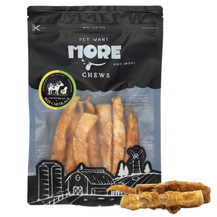 MORE Air Dried Beef Cartilage With Chicken Chews Treats For Dogs