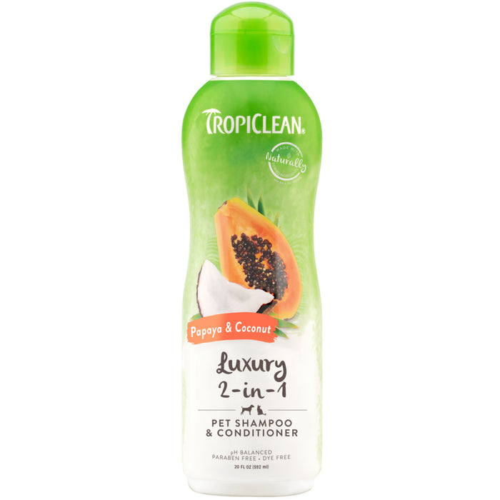 20% OFF: TropiClean Papaya & Coconut Luxury 2-in-1 Shampoo & Conditioner For Dogs & Cats