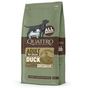 50% OFF: Quattro Freeze-Dried Meat Coated Adult All Breed No Grain With Duck (Sensitive Care) Dry Dog Food