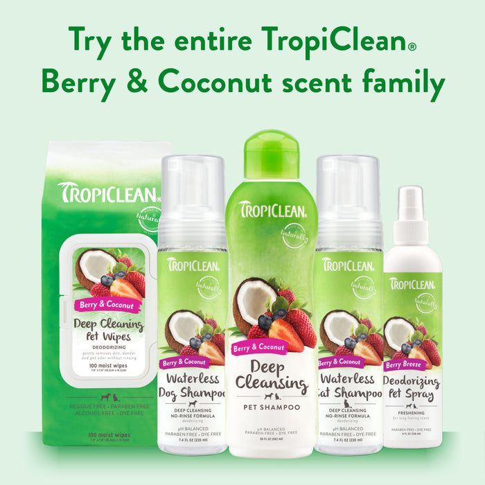 20% OFF: TropiClean Berry & Coconut Deep Cleansing Waterless Shampoo For Dogs