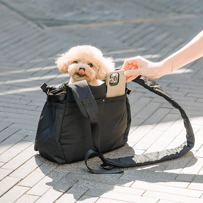 Pups & Bubs Snuggle Petite Black Pet Carrier Bag