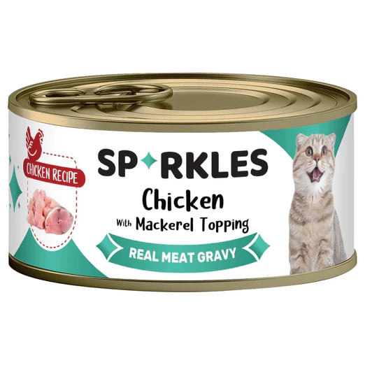Sparkles Colours Real Meat Gravy Chicken With Mackerel Topping Wet Cat Food