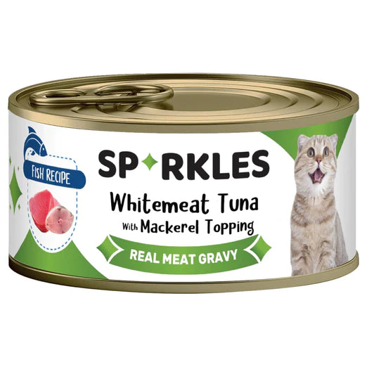 Sparkles Colours Real Meat Gravy Whitemeat Tuna With Mackerel Topping Wet Cat Food