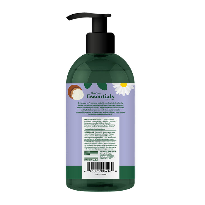 20% OFF: Tropiclean Essentials Shea Butter Soothing Shampoo For Dogs, Puppies & Cats