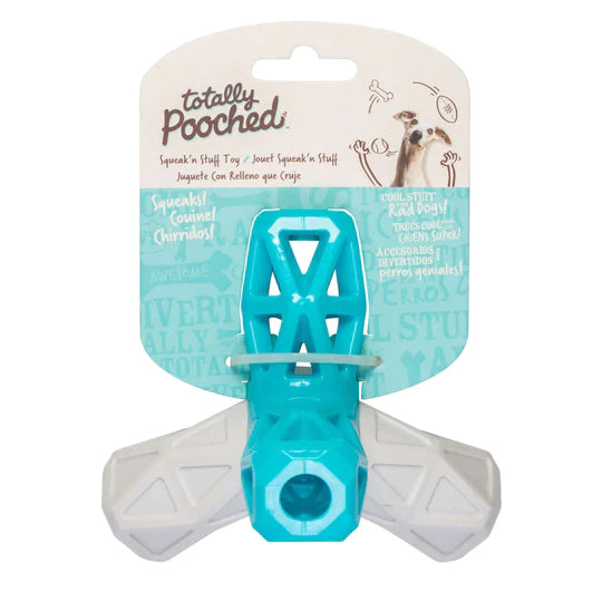 10% OFF: Messy Mutts Teal Totally Pooched Squeak n' Stuff Foam Rubber Dog Toy