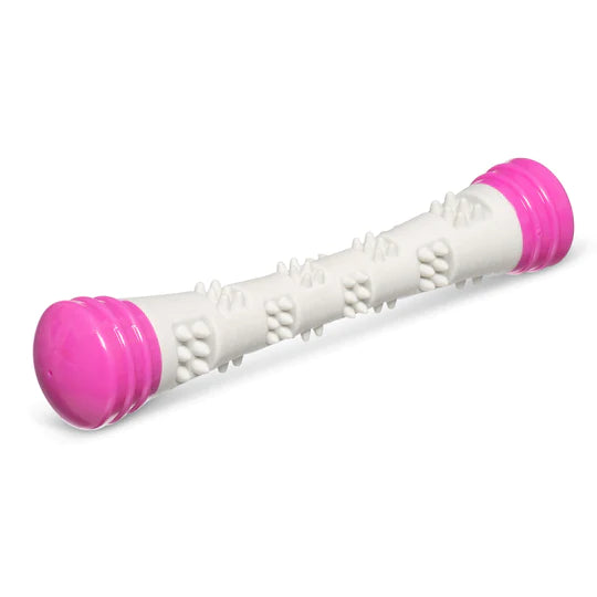 10% OFF: Messy Mutts Pink Totally Pooched Chew n' Squeak Stick Foam Rubber Dog Toy