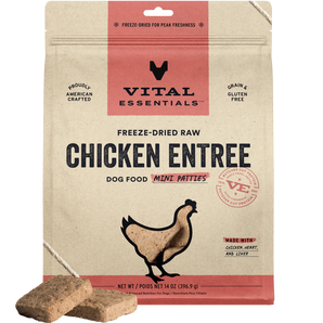 Vital Essentials Freeze-Dried Raw Mini Patties Chicken Entree Dog Food