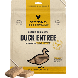 Vital Essentials Freeze-Dried Raw Mini Patties Duck Entree Dog Food