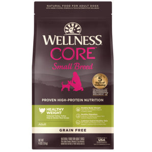 25-30% OFF: Wellness CORE Grain-Free Small Breed Healthy Weight (Deboned Turkey, Turkey Meal & Chicken Meal Recipe)  Adult Dry Dog Food