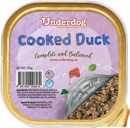 Underdog Complete & Balanced Cooked Duck Recipe For Dogs (FROZEN)