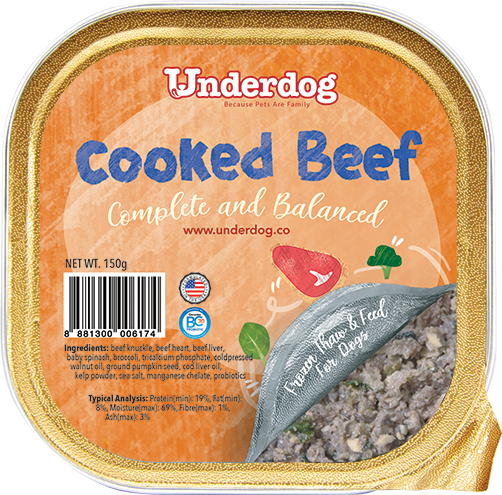 Underdog Complete & Balanced Cooked Beef Recipe For Dogs (FROZEN)