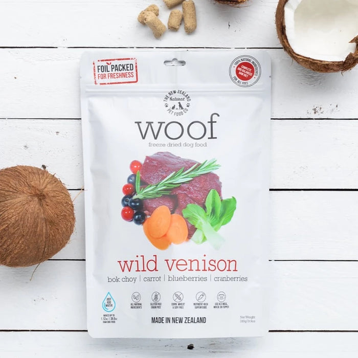 30-35% OFF: The NZ Natural Pet Food Co. WOOF Freeze Dried Raw Wild Venison Recipe Food For Dogs