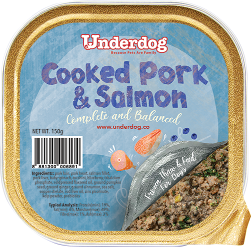 Underdog Complete & Balanced Cooked Pork & Salmon Recipe For Dogs (FROZEN)