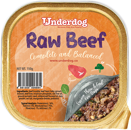 Underdog Complete & Balanced Raw Beef Recipe For Dogs (FROZEN)