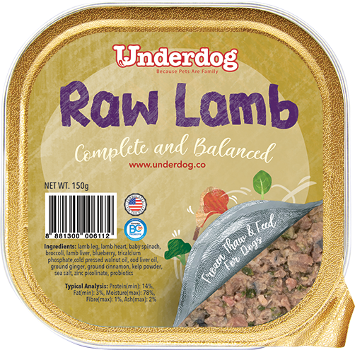 Underdog Complete & Balanced Raw Lamb Recipe For Dogs (FROZEN)