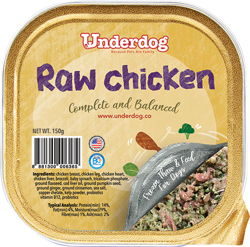 Underdog Complete & Balanced Raw Chicken Recipe For Dogs (FROZEN)