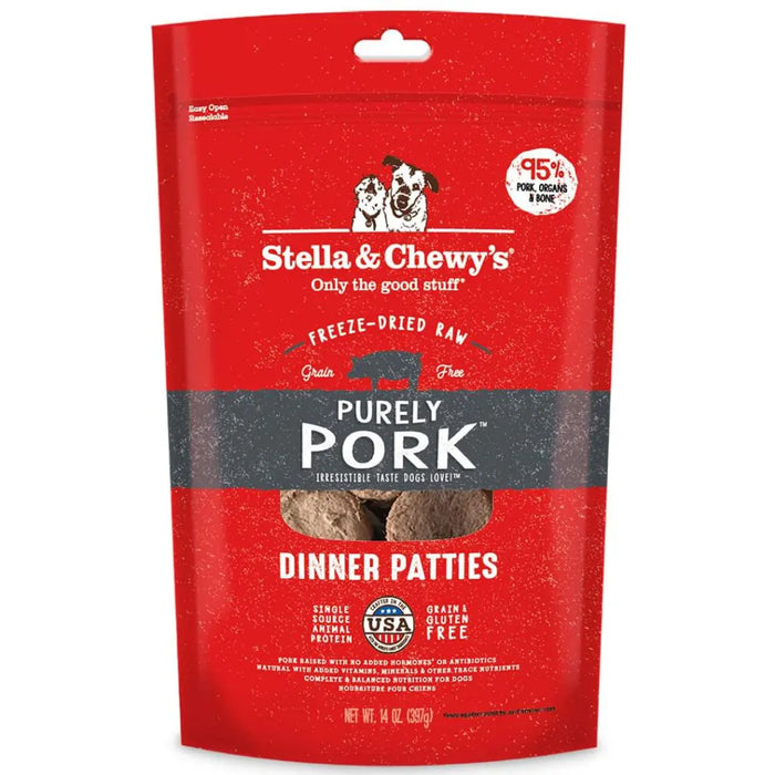 Stella & Chewy Freeze-Dried Raw Purely Pork Dinner Patties For Dogs
