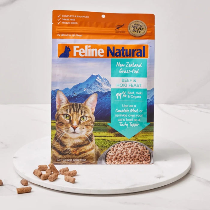 Feline Natural Freeze Dried New Zealand Grass-Fed Beef & Hoki Feast Cat Food