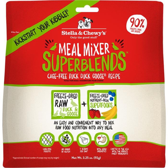 Stella & Chewy’s Freeze-Dried Raw Cage-Free Duck Duck Goose SuperBlends Meal Mixers For Dogs