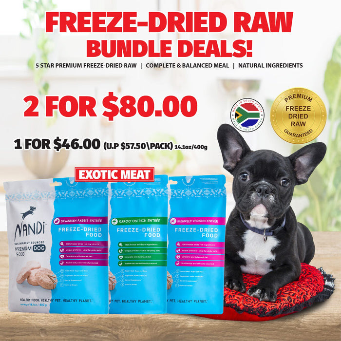 [PAWSOME BUNDLE] MIX ANY 2 FOR $80: Nandi Freeze Dried Premium Dog Food