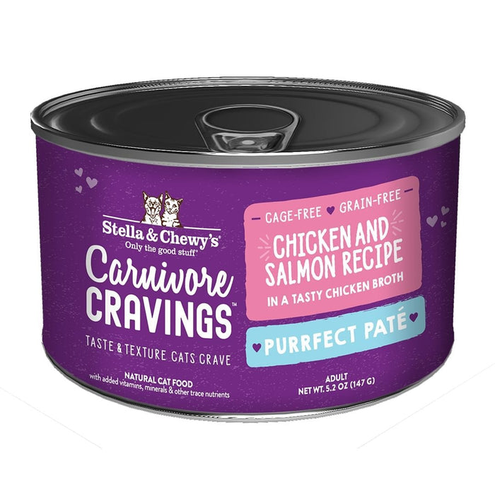 Stella & Chewy's Carnivore Cravings Purrfect Paté Chicken & Salmon Recipe In Broth Wet Cat Food