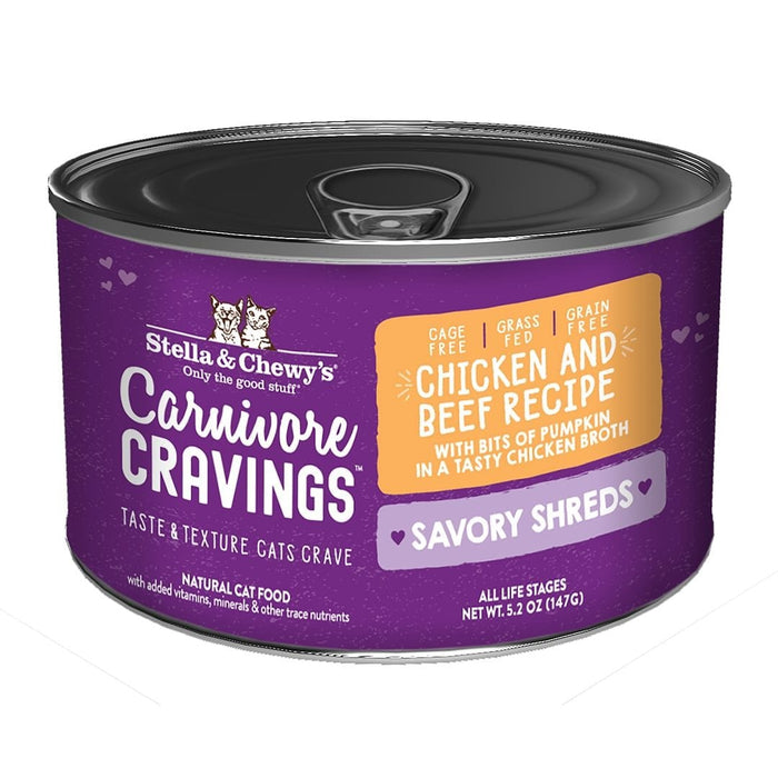 Stella & Chewy's Carnivore Cravings Savory Shreds Chicken & Beef Recipe In Broth Wet Cat Food
