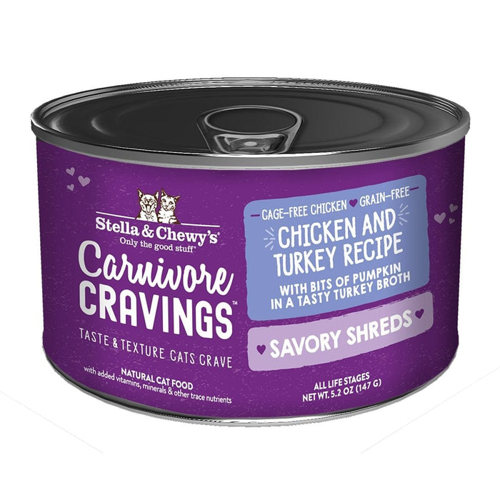 Stella & Chewy's Carnivore Cravings Savory Shreds Chicken & Turkey Recipe In Broth Wet Cat Food