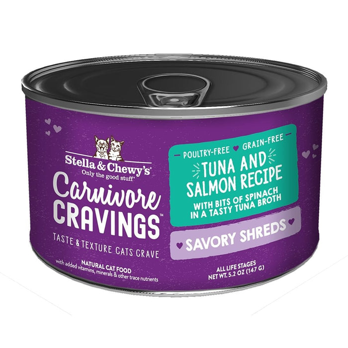 Stella & Chewy's Carnivore Cravings Savory Shreds Tuna & Salmon Recipe In Broth Wet Cat Food
