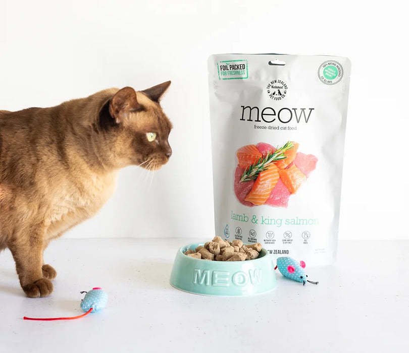 30% OFF: The NZ Natural Pet Food Co. MEOW Freeze Dried Raw Lamb & King Salmon Recipe Food For Cats