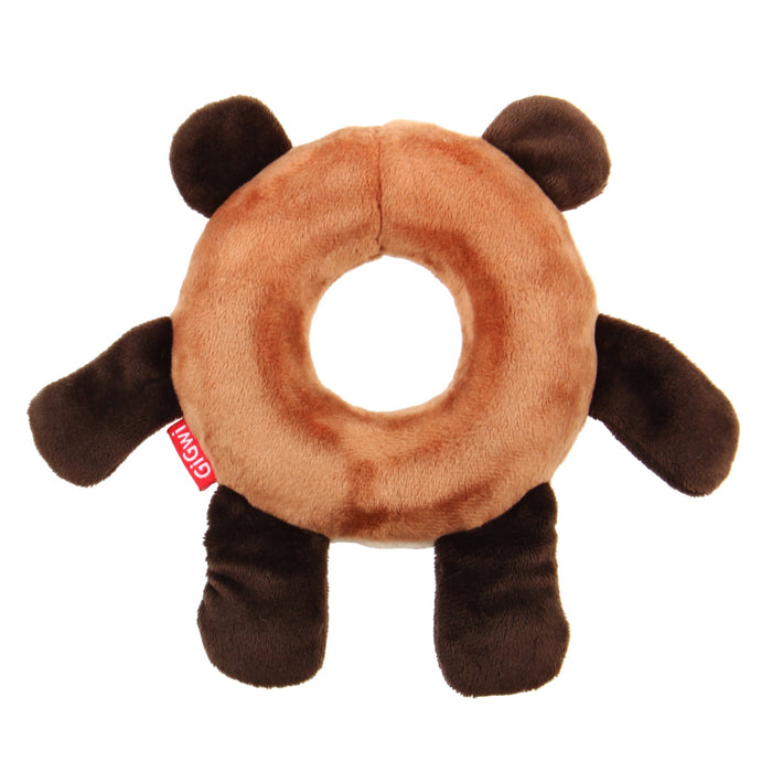 GiGwi Plush Friendz Bear With Foam Rubber Ring & Squeaker Plush Toy For Dogs