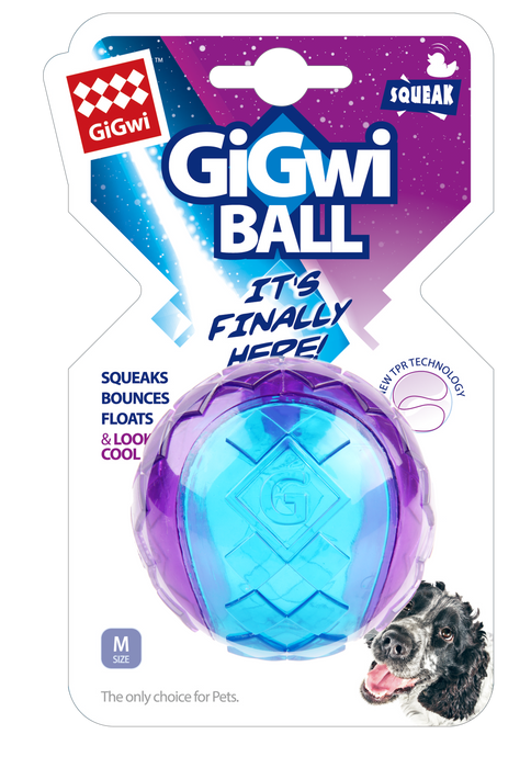 GiGwi Purple & Blue Rubber Ball For Dogs
