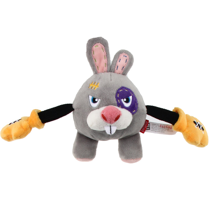 GiGwi Rock Zoo King Boxer Rabbit With Squeaker & Crinkle Paper Plush Toy For Dogs