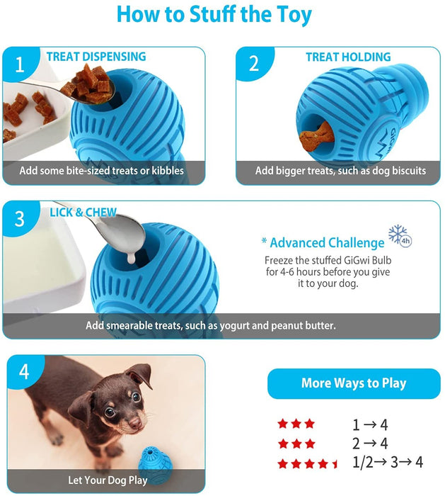 GiGwi Bulb Treat Dispenser Rubber Toy For Dogs