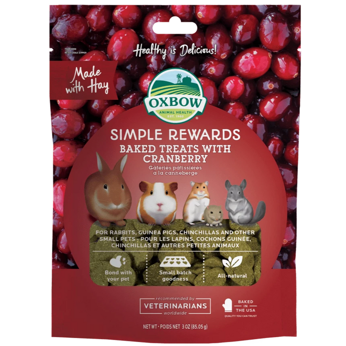 20% OFF: Oxbow Simple Rewards Natural Baked Treats With Cranberry