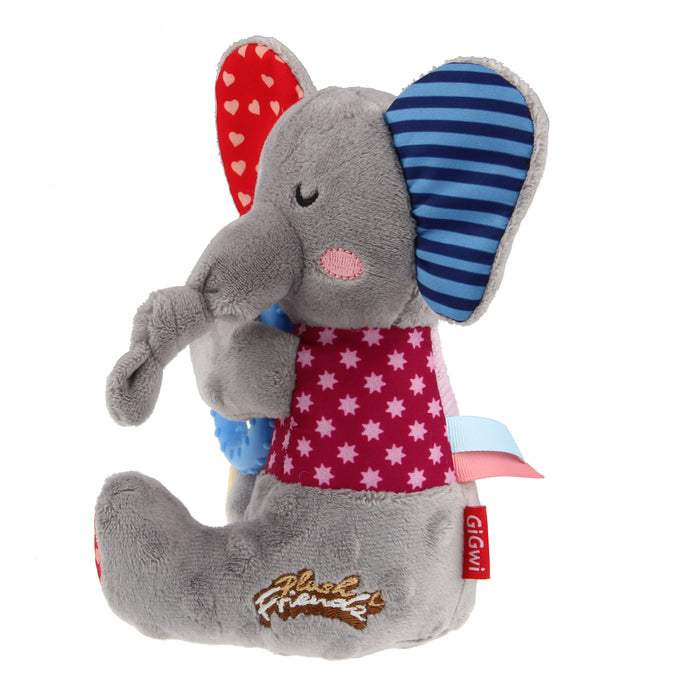 GiGwi Plush Friendz Elephant With Squeaker & TPR Ring Plush Toy For Dogs