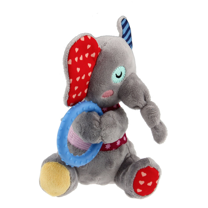 GiGwi Plush Friendz Elephant With Squeaker & TPR Ring Plush Toy For Dogs