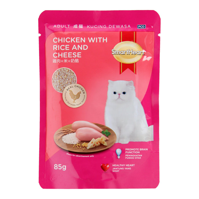 SmartHeart Chicken With Rice & Cheese Wet Cat Food (24 Pouches)