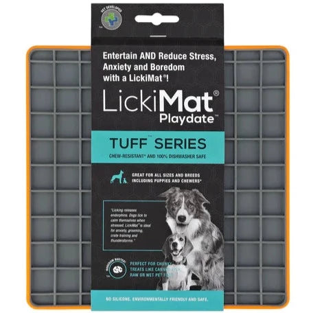 LickiMat® Tuff™ Orange Playdate™ For Dogs