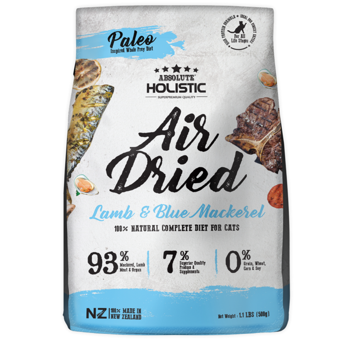 30% OFF: Absolute Holistic Air Dried Blue Mackerel & Lamb Food For Cats