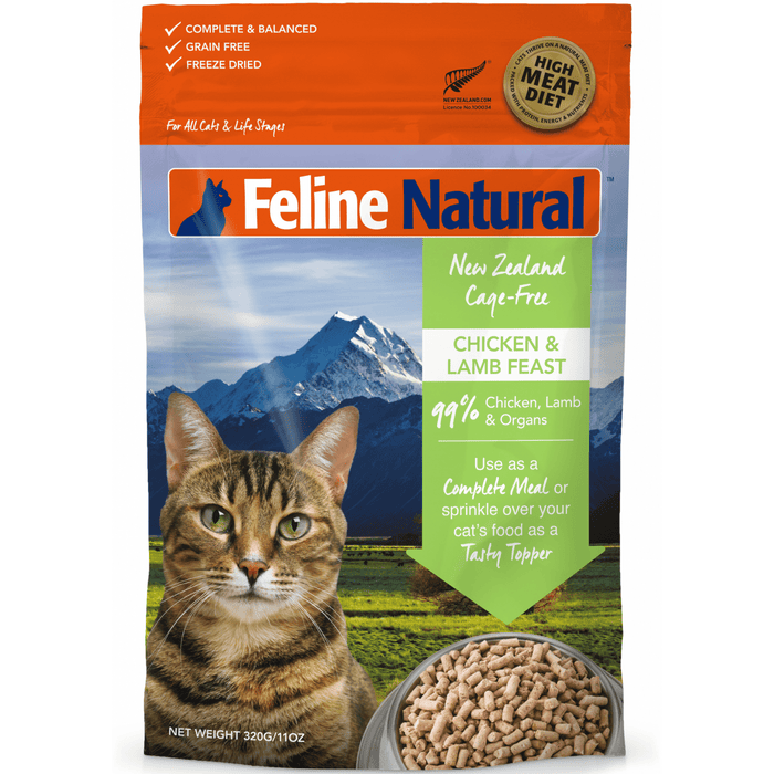 Feline Natural Freeze Dried New Zealand Cage-Free Chicken & Lamb Feast Cat Food