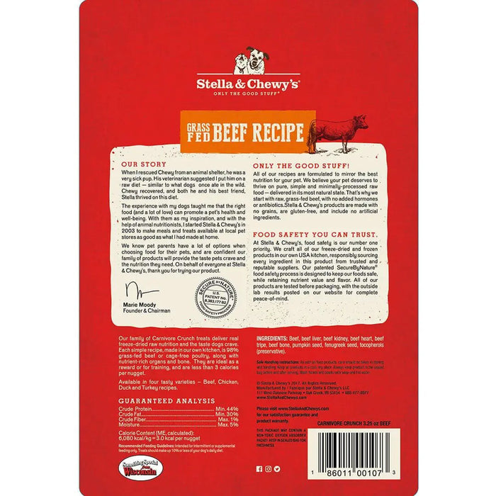 Stella & Chewy’s Freeze-Dried Raw Carnivore Crunch Grass-Fed Beef Recipe For Dogs