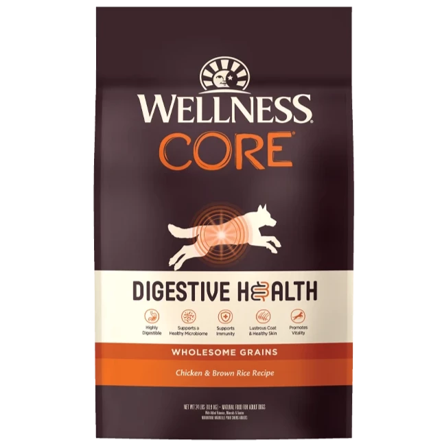 20% OFF + FREE WET FOOD: Wellness CORE Digestive Health Puppy Chicken & Brown Rice Recipe Dry Dog Food