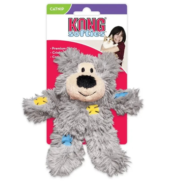 20% OFF: Kong Softies Patchwork Bear Cat Toy (Assorted Colour)