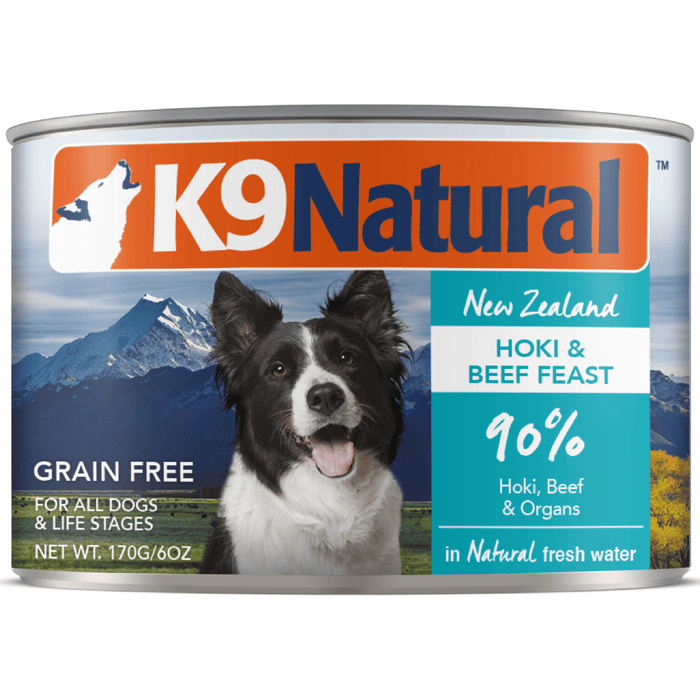 20% OFF: K9 Natural Grain Free New Zealand Hoki & Beef Feast Wet Dog Food (12 Cans)