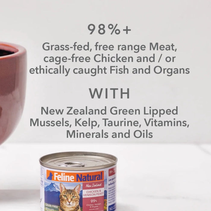 Feline Natural Grain Free New Zealand Chicken & Venison Feast Wet Cat Food (12 Cans)